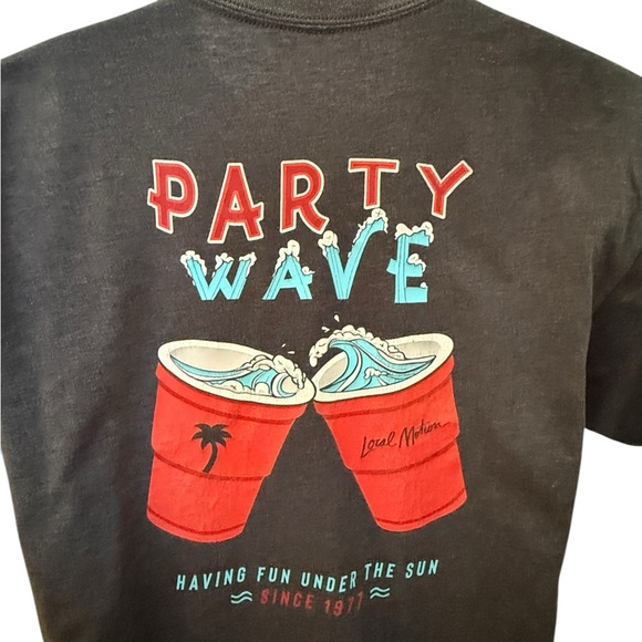LOCAL MOTION Hawaii Party Wave Tee Shirt Men M Medium - Picture 4 of 6